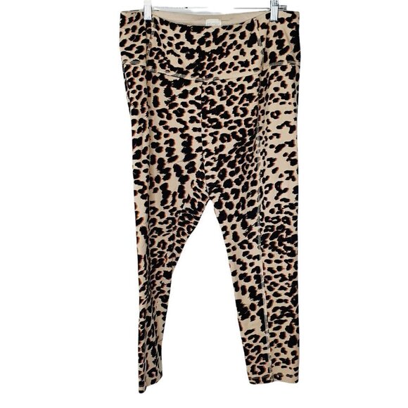 Zenergy By Chico Animal Print Pull On Mid Rise Stretch Pants Leggings Size 2 L - Picture 1 of 7